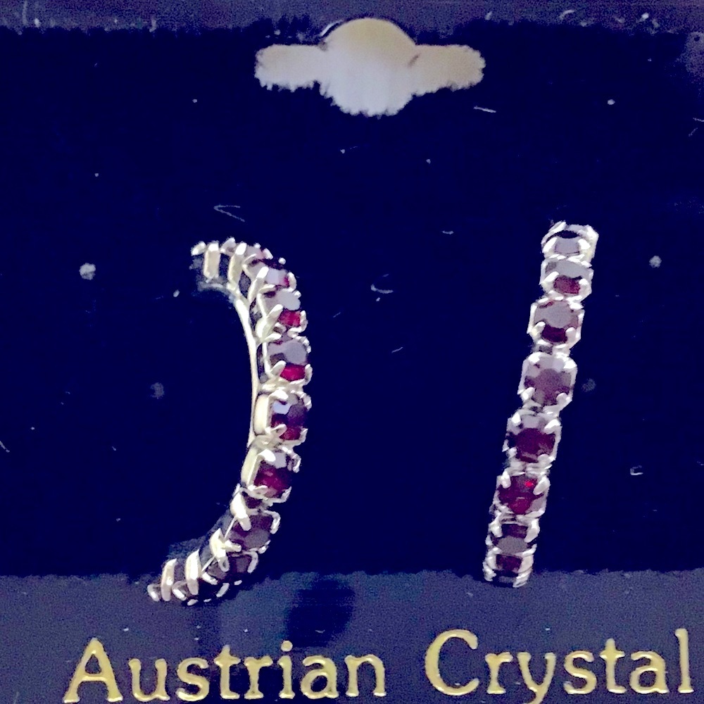 Austrian Crystal Hoop Pierced Earrings